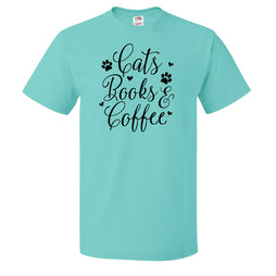 Cats, Books & Coffee Tee