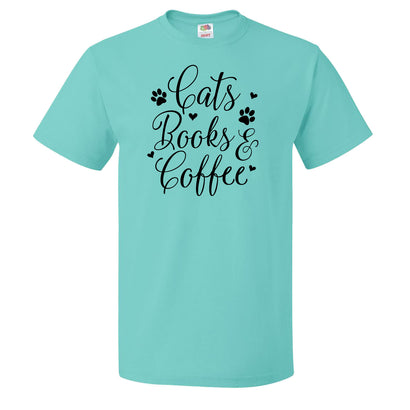 Cats, Books & Coffee Tee